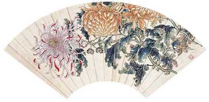 佚名 菊花 扇面